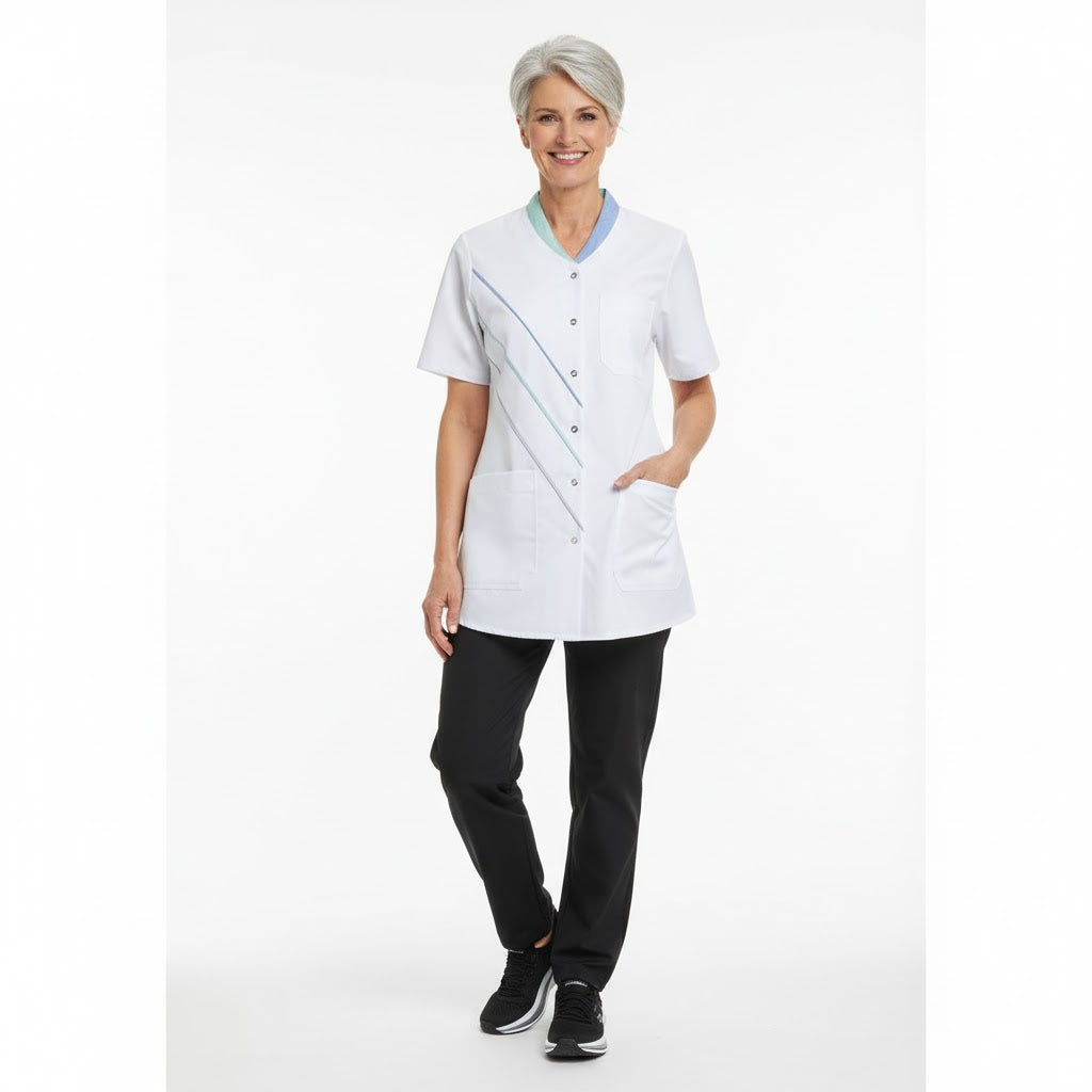 Nybo Hvid/Lysegrøn/Lyseblå Dame Feel Free Tunika, Komfort, Bomuld Indvendig