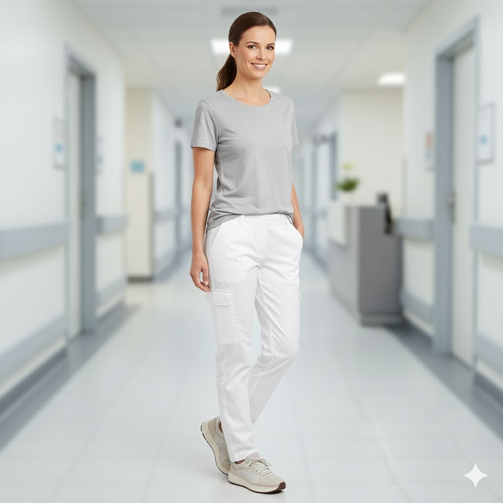 Nybo Hvide Unisex Perfect Fit Pull-on Chinos, Elastik, Komfort