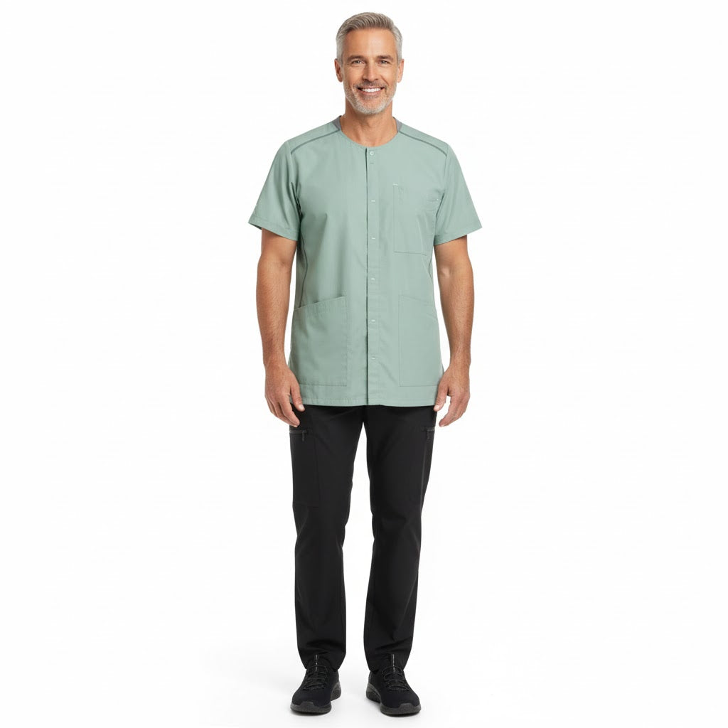 Nybo Lysegrøn Unisex Sporty Tunika, Fleksibel, Slidser &amp; Justerbare Ærmer