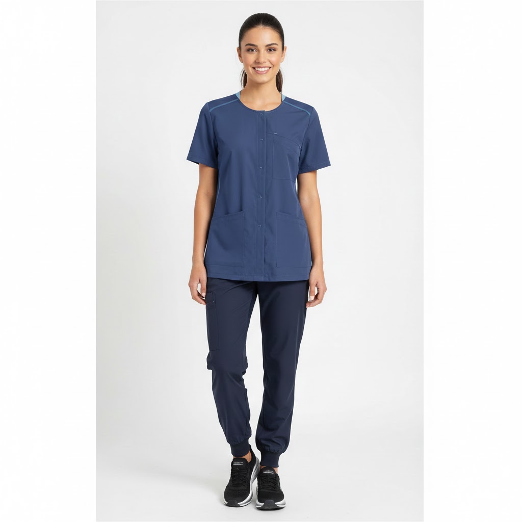 Nybo Navy Unisex Sporty Tunika, Slidser for Fleksibilitet