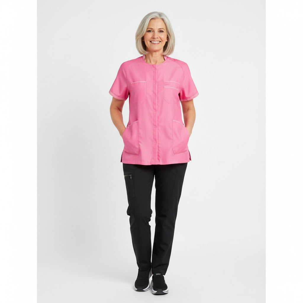 Nybo Pink Unisex Comfort Skjorte/Tunika, Strækbar, Åndbar