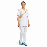 Nybo Hvid/Gul Dame Sunshine Tunika, Kortærmet, Slidser, Komfort