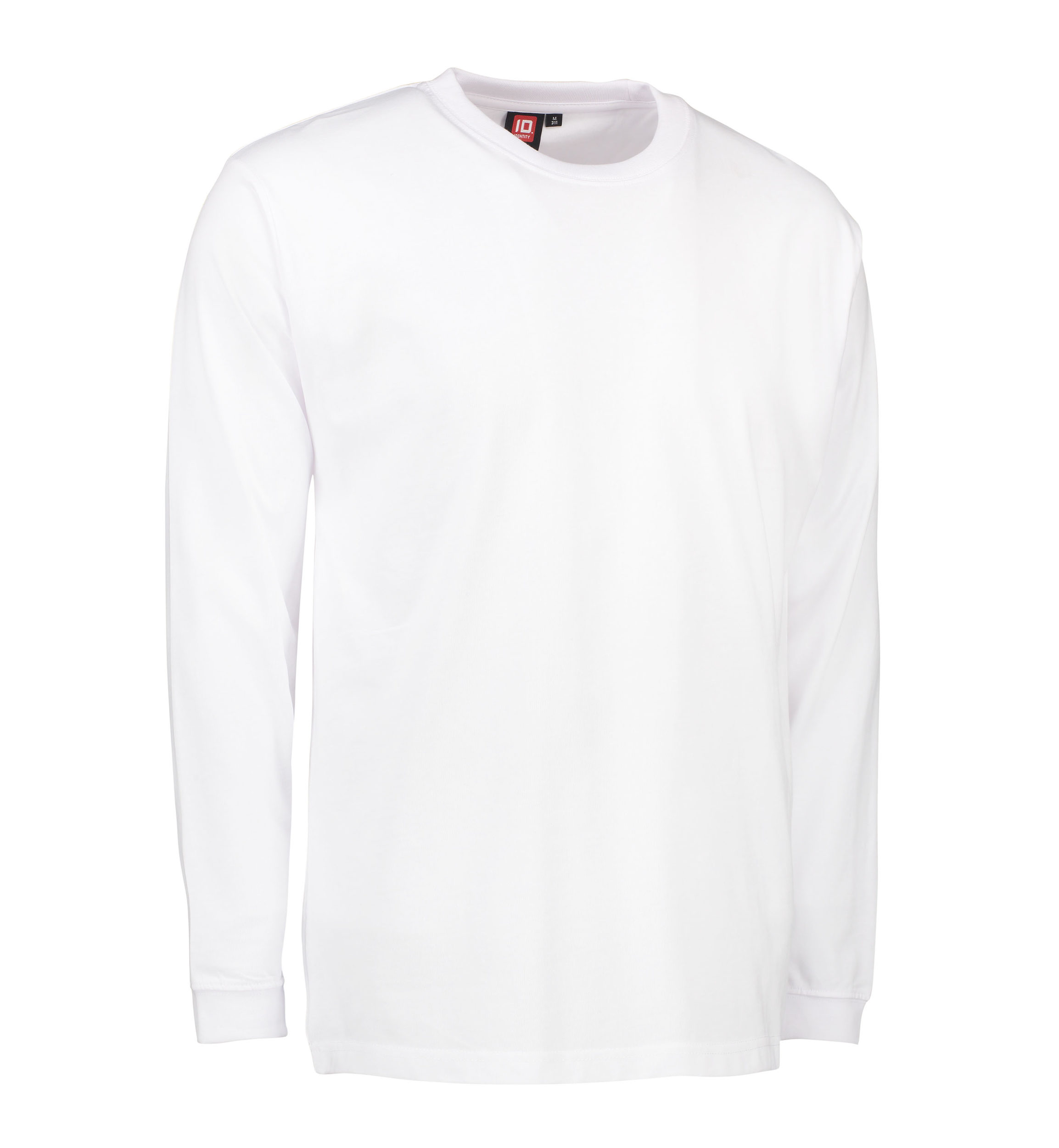 Billede af Slidstærk langærmet t-shirt til mænd i hvid - 6XL
