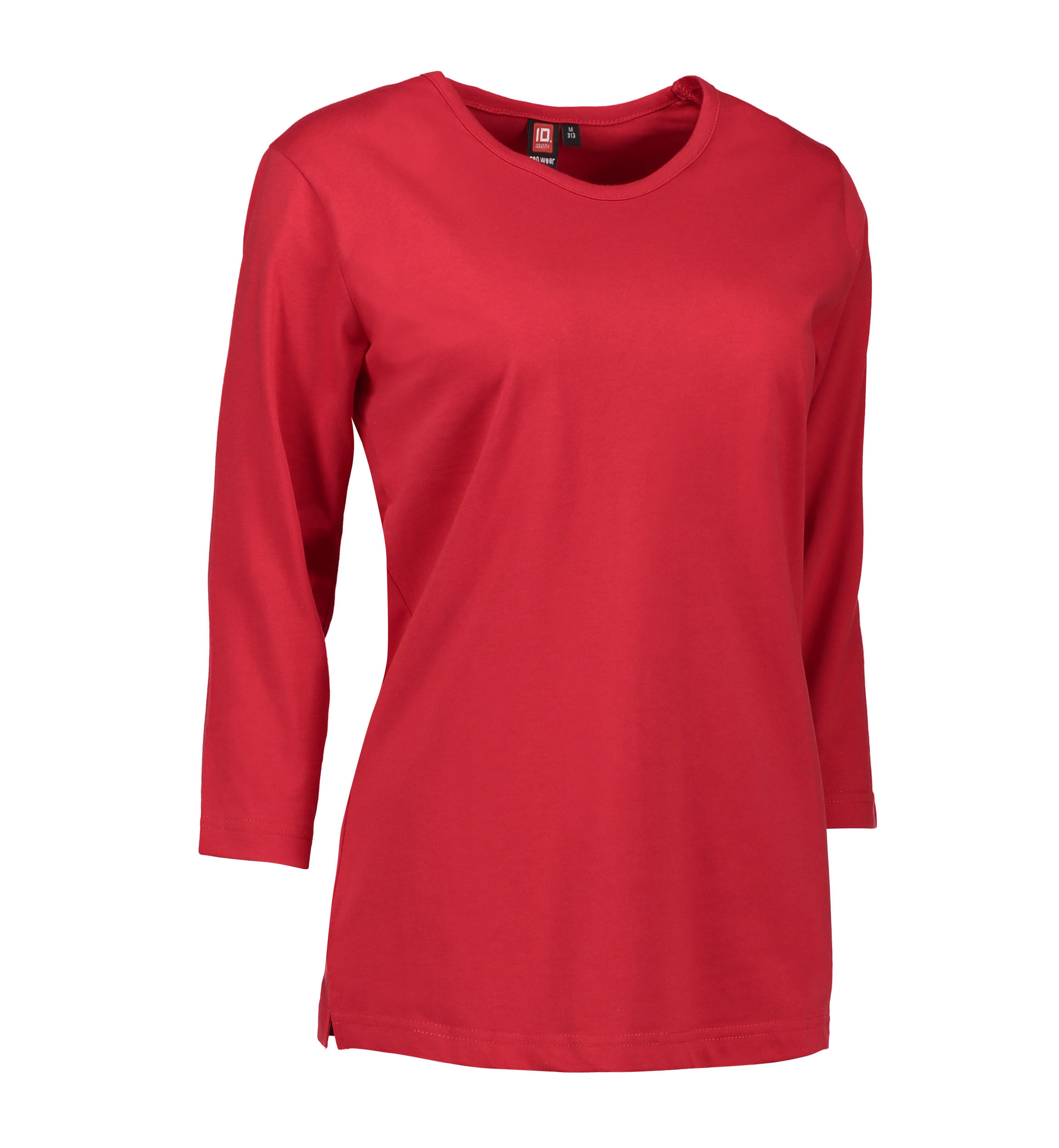 Billede af Slidstærk 3/4-ærmet dame t-shirt i rød - 6XL