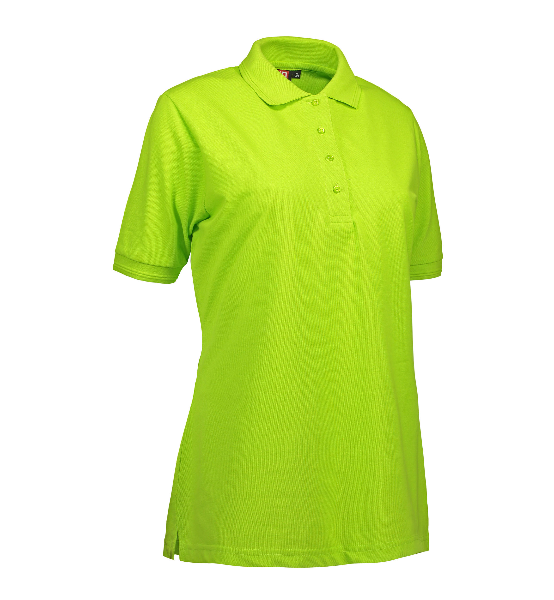 Billede af Lime farvet dame polo t-shirt i slidstærkt materiale - 4XL