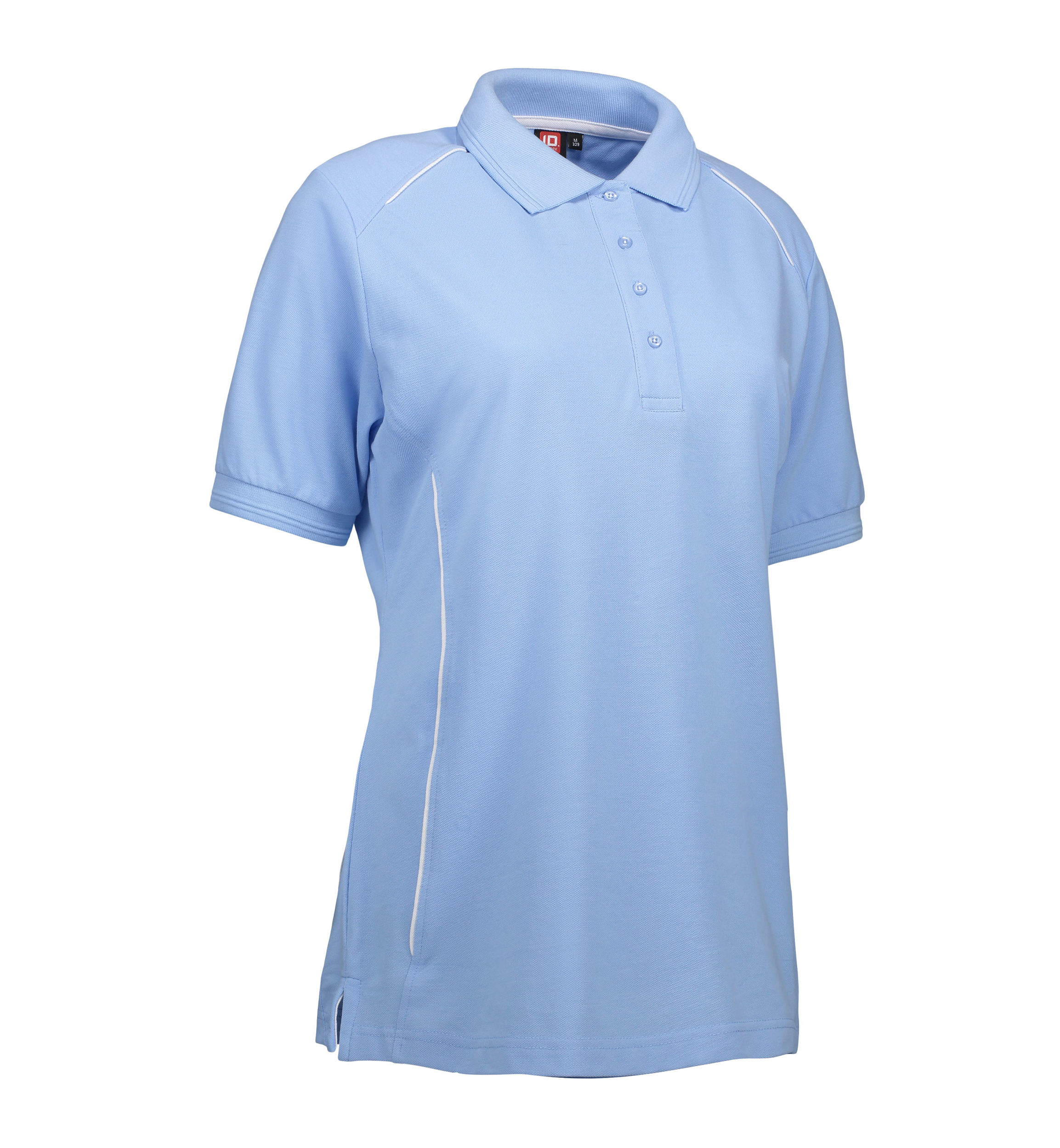 Billede af Slidstærk polo t-shirt i lyseblå til damer - 6XL
