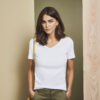 Pink dame t-shirt med v-hals