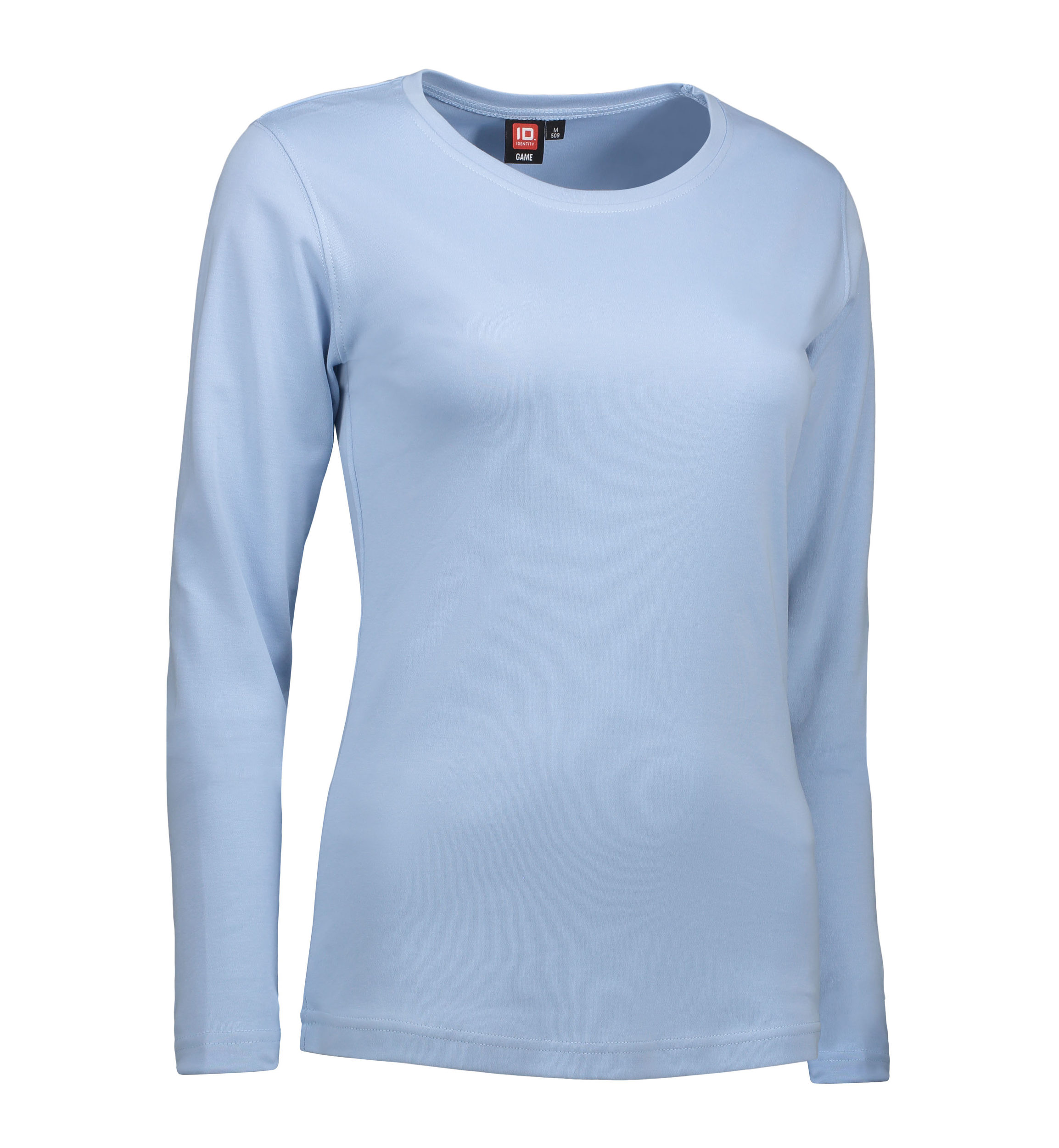 Billede af Langærmet dame t-shirt i lyseblå - 4XL