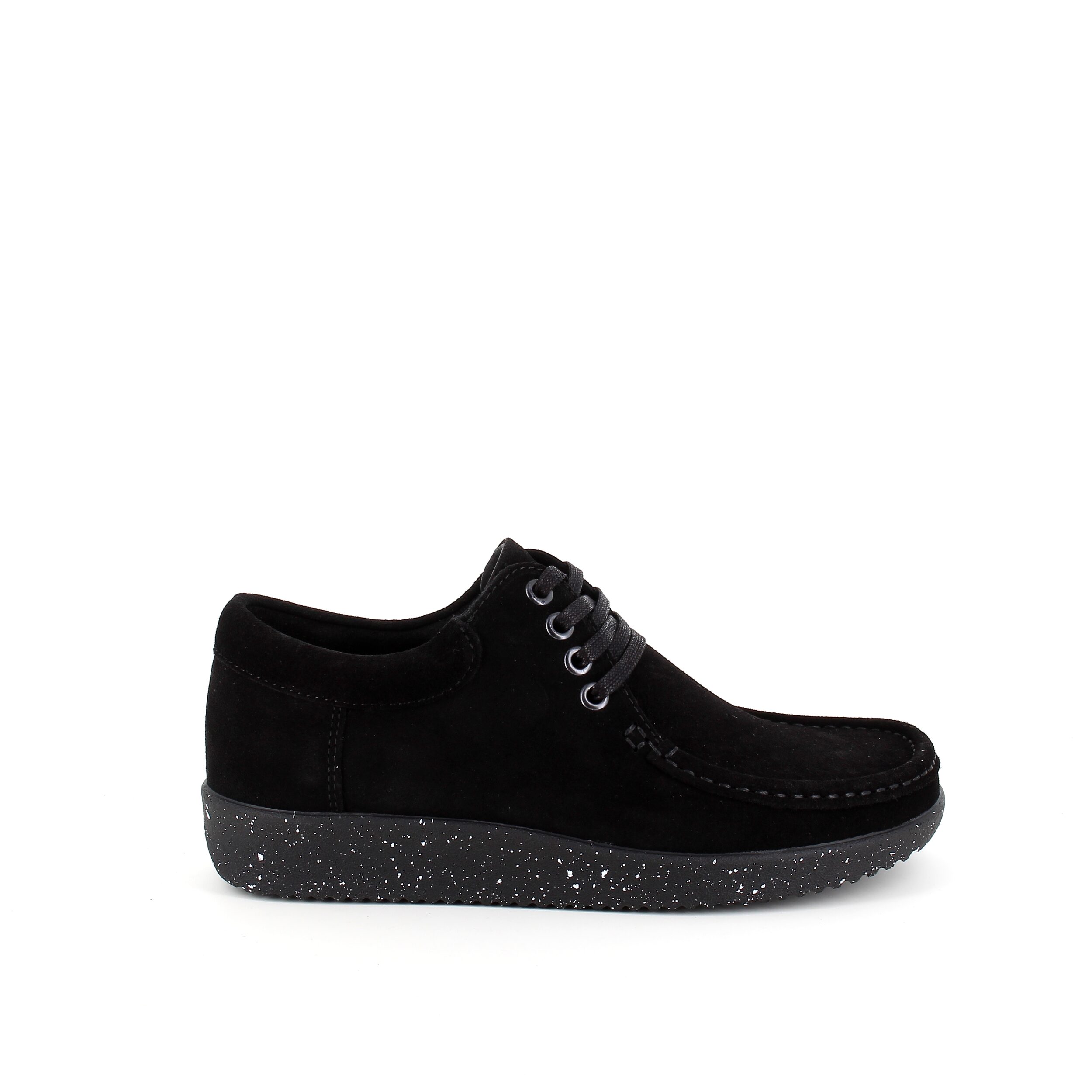 Se Nature sko i sort ruskind med hvide nister i sålen - 40 hos Sygeplejebutikken.dk