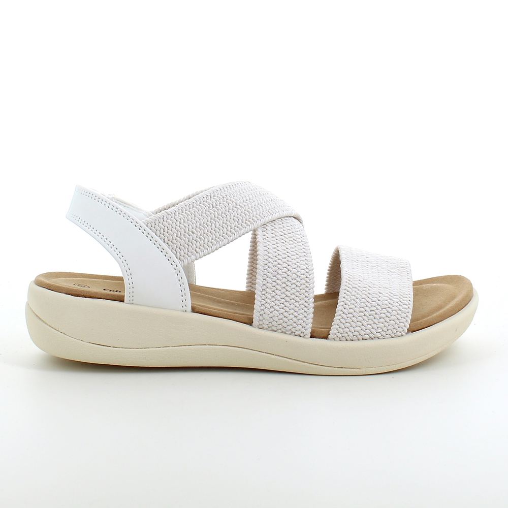 Hvid sandal med strikkede elastik remme - 37