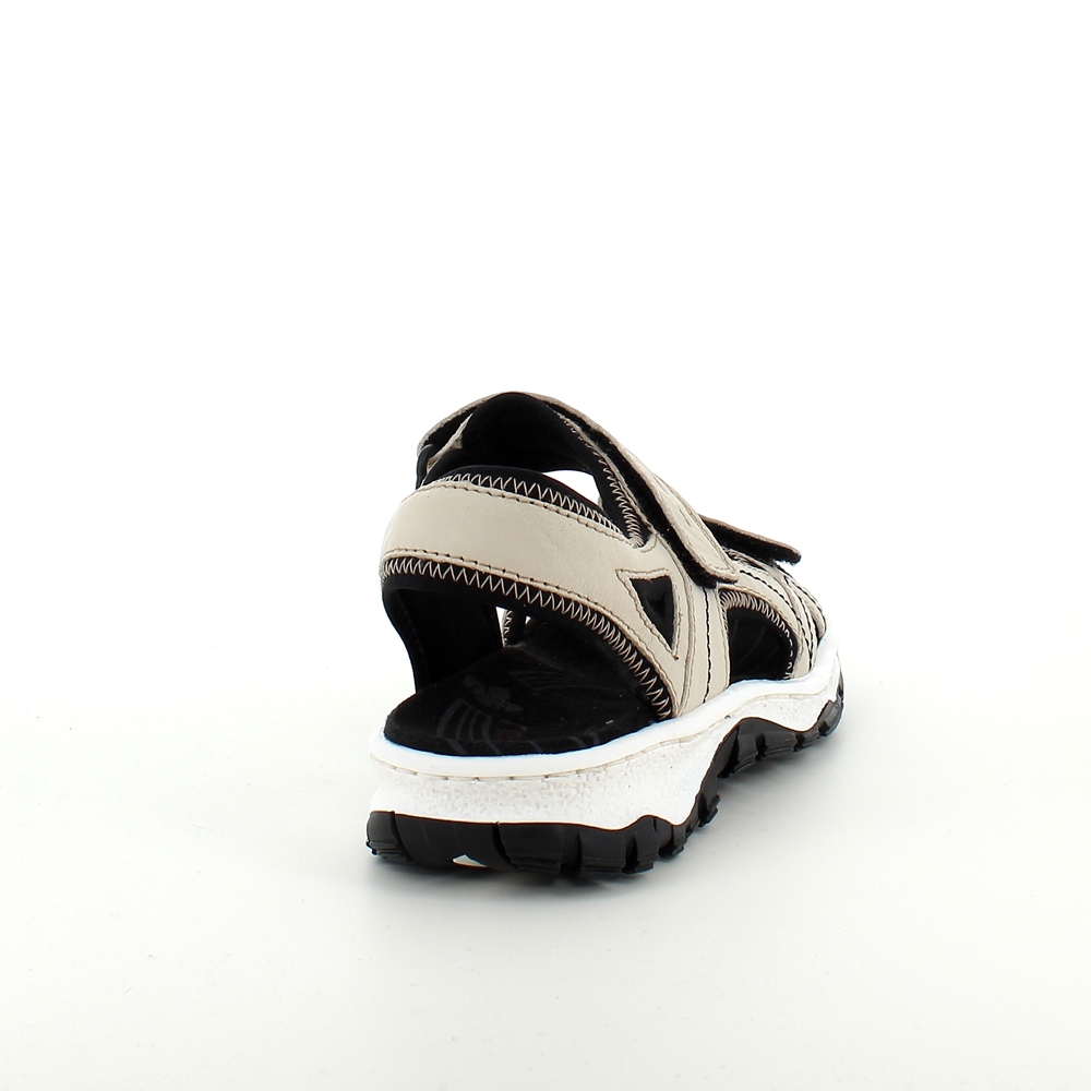 Far fløde syg Beige Rieker sandal med antistress sål og god bredde - Sygeplejebutikken