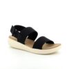 Sort sandal med 3 brede elastik remme