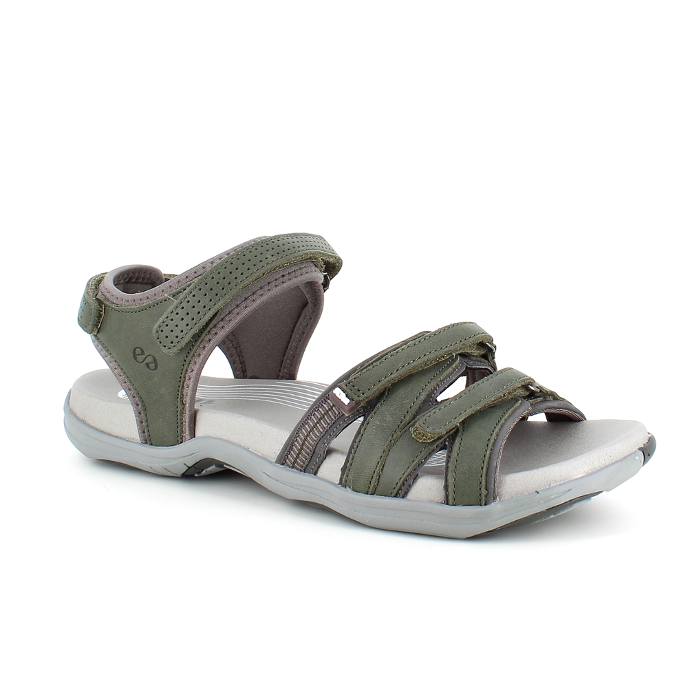 harmonisk Silicon Fru Olivengrøn sandal fra Green Comfort med fire indstillige remme -  Sygeplejebutikken
