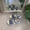 Blå sandal fra Green Comfort med fire indstillige remme