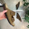 Brun slip on herresandal i skind
