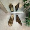 Brun slip on herresandal i skind
