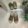 Brun slip on herresandal i skind