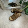 Brun slip on herresandal i skind
