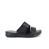 Sort skind slip on med justerbar rem fra Relaxshoe
