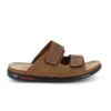 Brun slip on herresandal i skind