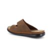 Brun slip on herresandal i skind