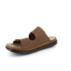 Brun slip on herresandal i skind