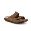 Brun slip on herresandal i skind