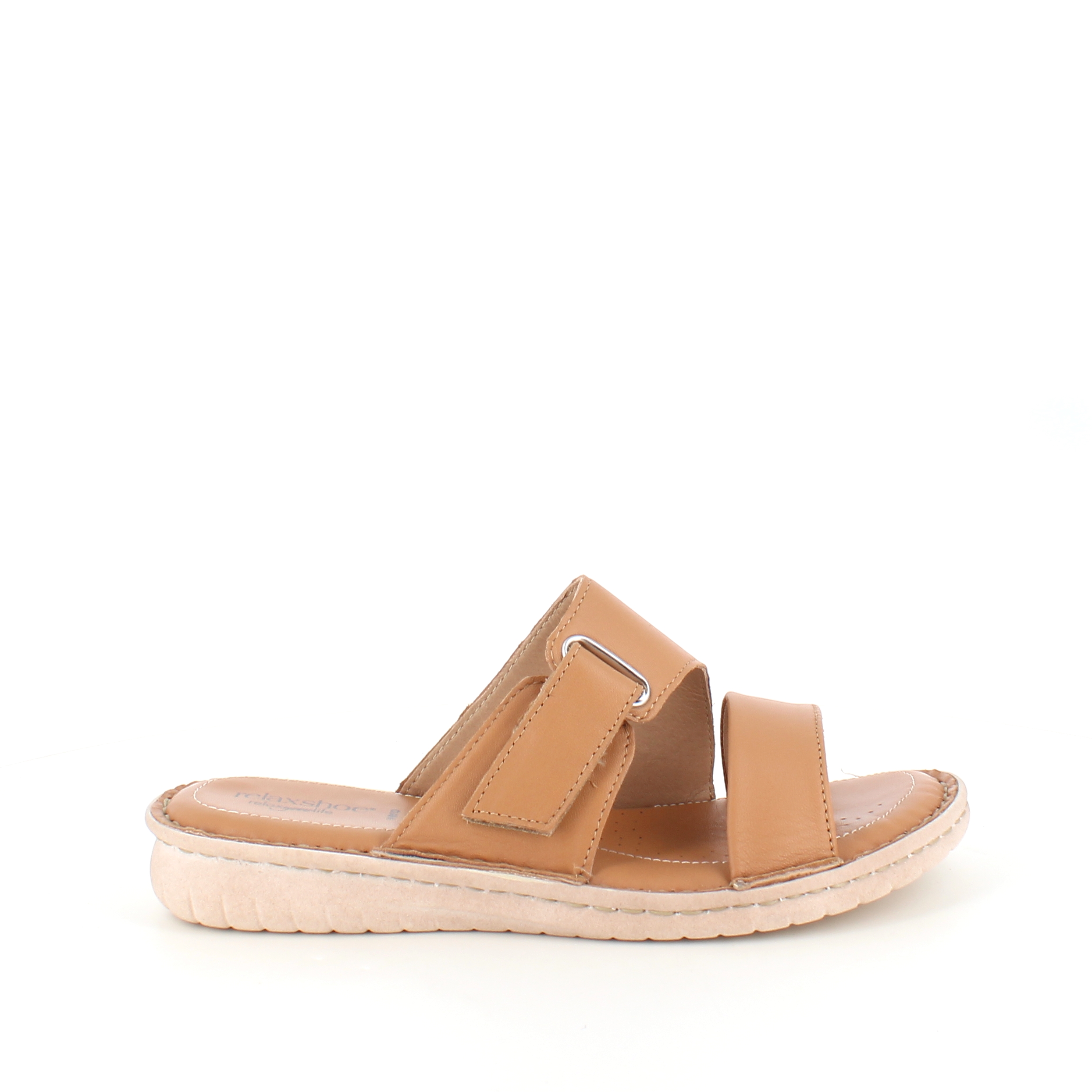 Brun skind slip in med justerbar rem fra Relaxshoe - 42