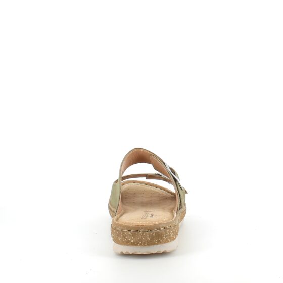 Slip on sandal i mat grøn skind fra Relaxshoe