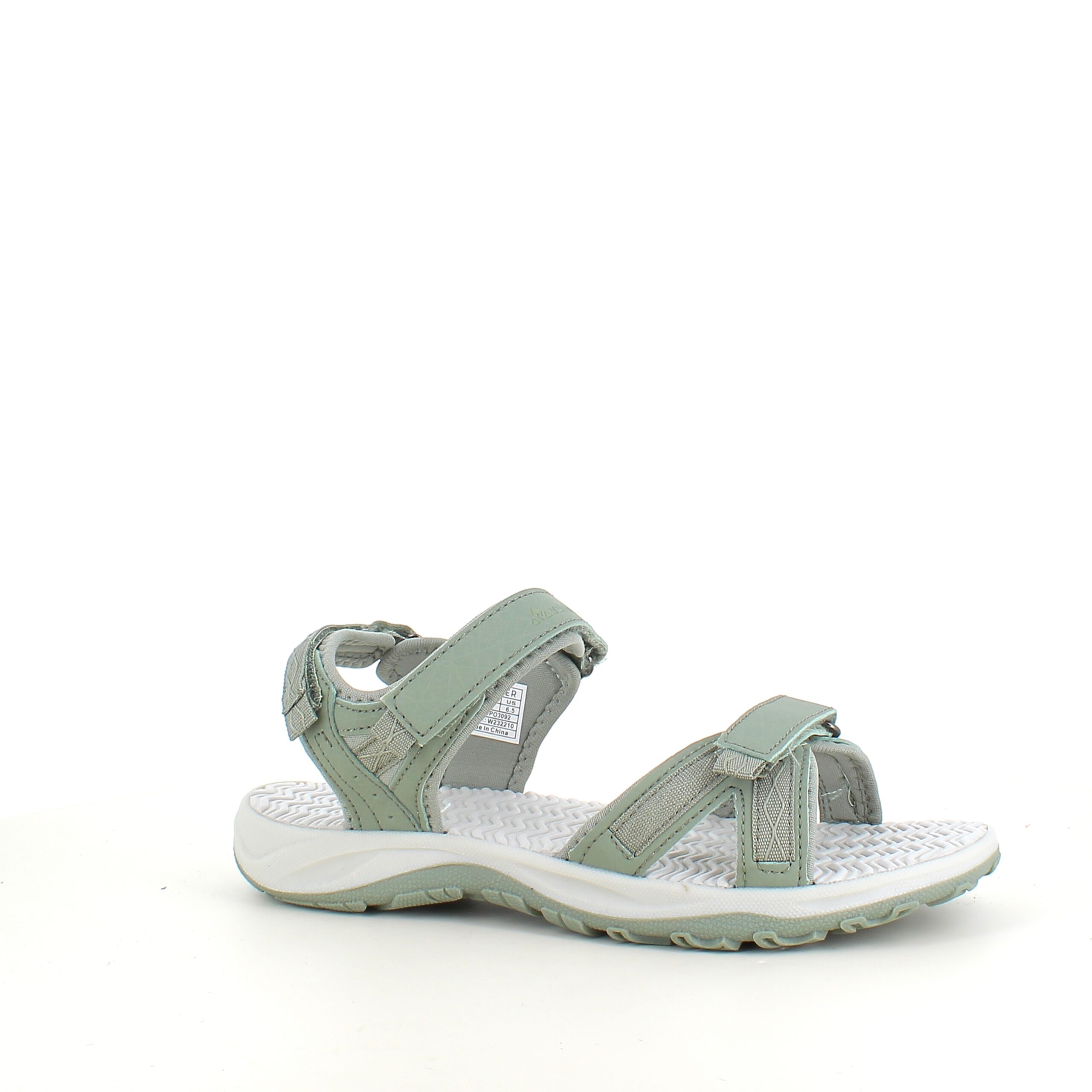 Olivengrøn sports sandal med 3 velcroremme