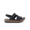 Sort skindsandal med fire indstillelige remme fra Relaxshoe