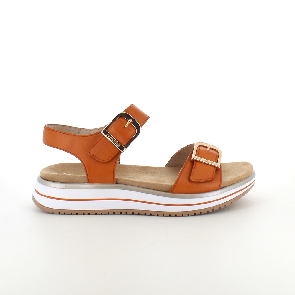 Se Flot orange sandal fra Remonte med udtagelig indersål. - 43 hos Sygeplejebutikken.dk