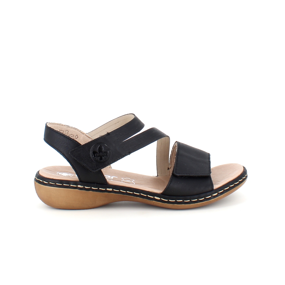 Elegant sort Rieker sandal med blød indersål - 41