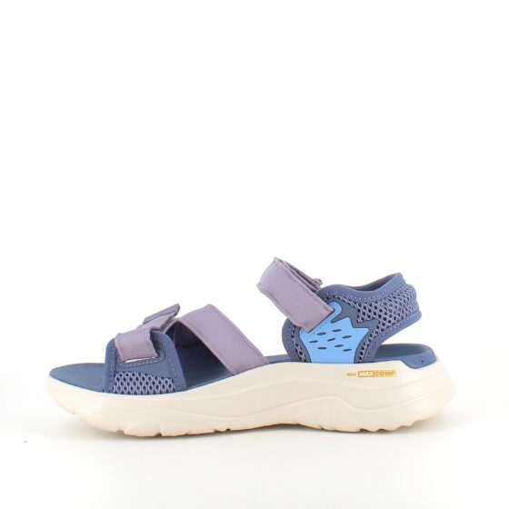 Blå/lilla sandal fra Teva med høj stødabsorbering og justerbare remme