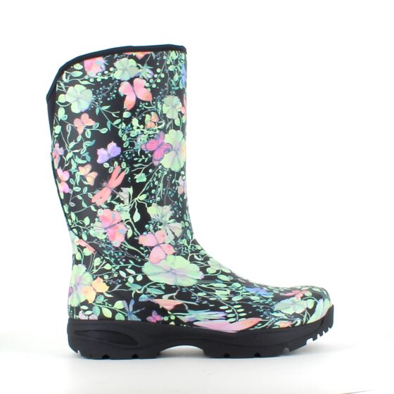 Lang luksus gummistøvle med flot blomstermotiv fra Green Comfort.