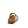 Lys brun slip on sandal i skind med brede remme