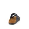 Sort slip on sandal i skind med brede remme