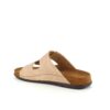 Lys brun slip on sandal i skind med brede remme
