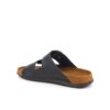 Sort slip on sandal i skind med brede remme