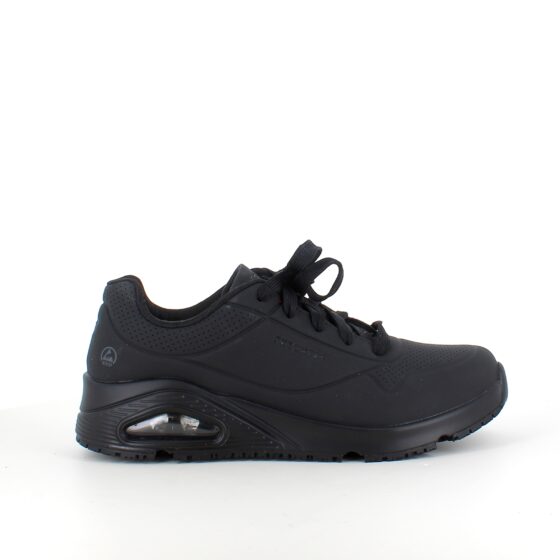 Sort skridsikker arbejdssko fra Skechers med ESD