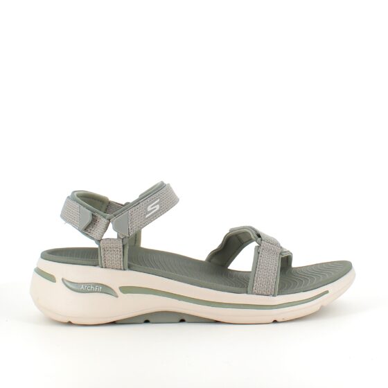 Olivengrøn sandal fra Skechers med god svangstøtte