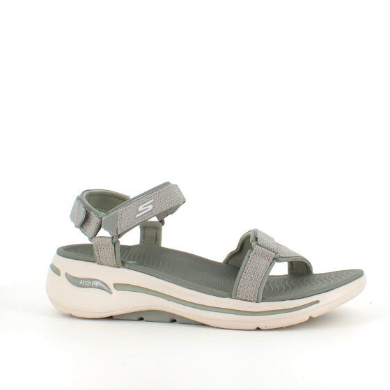 Olivengrøn sandal fra Skechers med god svangstøtte