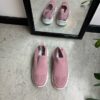 Rosa slip on sko med strikket overdel