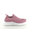 Rosa slip on sko med strikket overdel