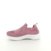 Rosa slip on sko med strikket overdel
