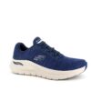 Blå herresko fra Skechers med ekstra svangstøtte