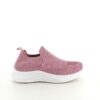 Rosa slip on sko med strikket overdel
