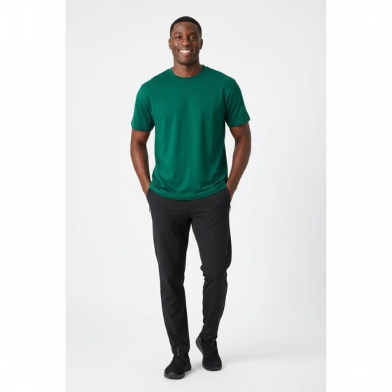 Nybo Grøn Herre Basic T-Shirt, Klassisk Model, Holder Faconen