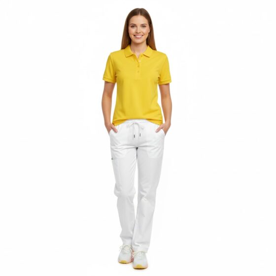 Nybo Gul Dame Prowear Poloshirt, Slidstærk, Forkrympet