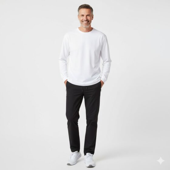 Nybo Hvid Herre Prowear T-Shirt, Ekstra Slidstærk, Langærmet